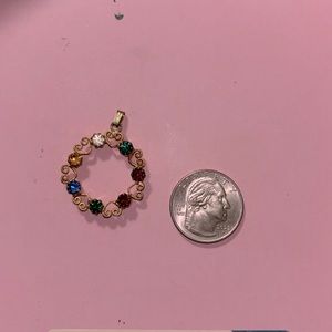 Gold multi gem pendant